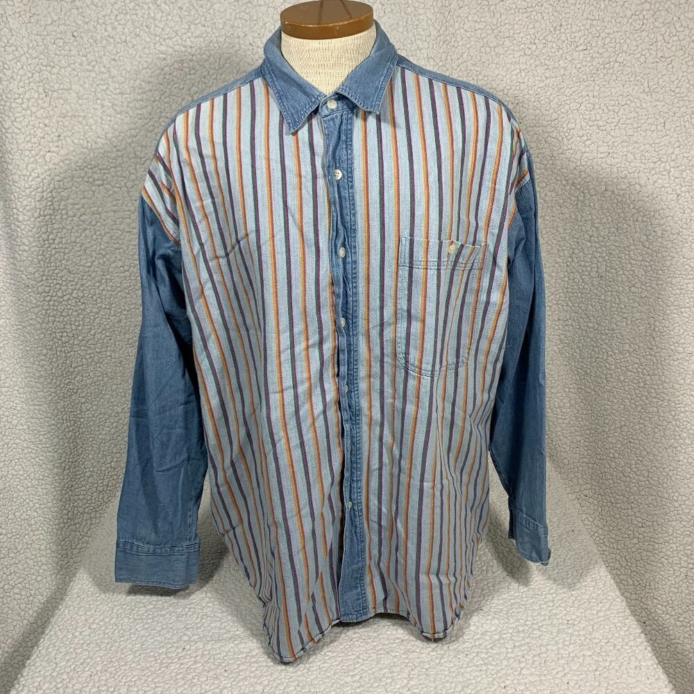 Vintage Blitzz Sportswear Denim Button Down Shirt 90’s